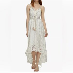 White Boho Lace High-Low Dress